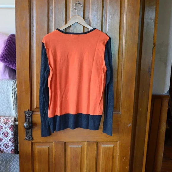 Orange and Grey  Sweater with Rivet detail - Picture 6 of 7